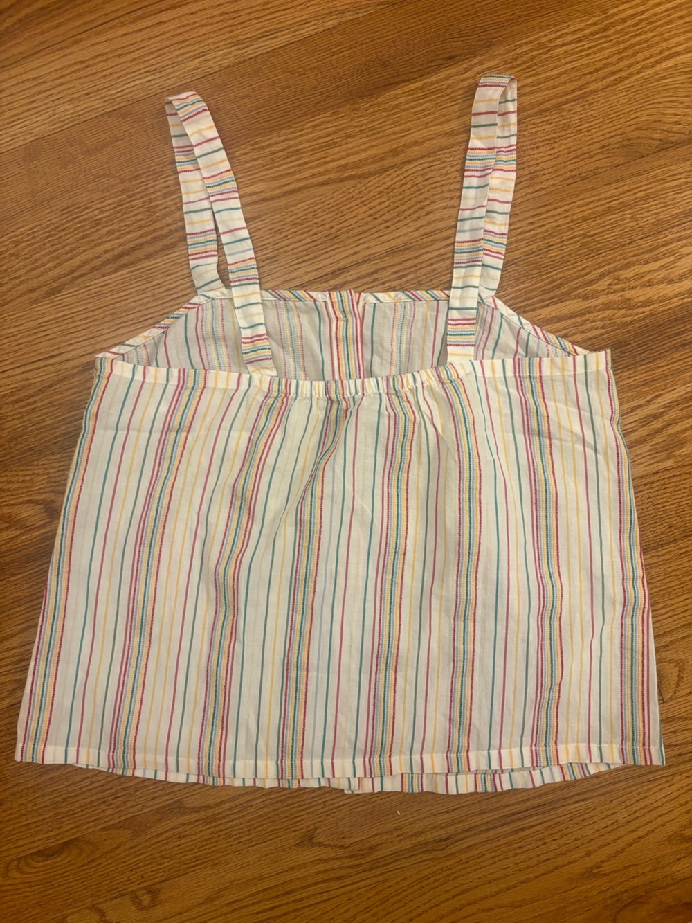 Madewell Rainbow Stripe Button Front Cotton Swing Cami Tank Top XS Summer Boho - Picture 4 of 10
